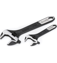 Extra-wide jaw adjustable wrench set (2pcs)