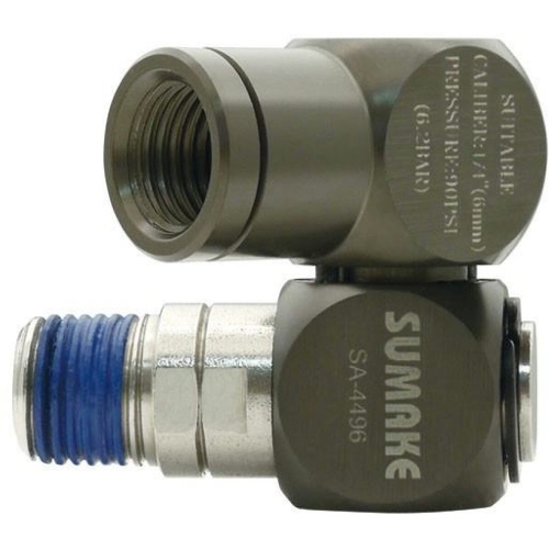 Universal connector 1/4" (ext & int thread) swivel 360°