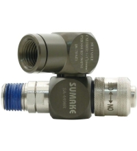 Universal connector 1/4" (ext & int thread) swivel 360° with regulator