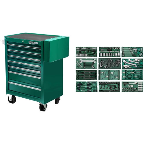 Roller cabinet with tool set trays, 246pcs.