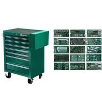 Roller cabinet with tool set trays, 300pcs.
