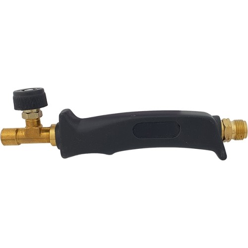 Handle with valve for roofing torch