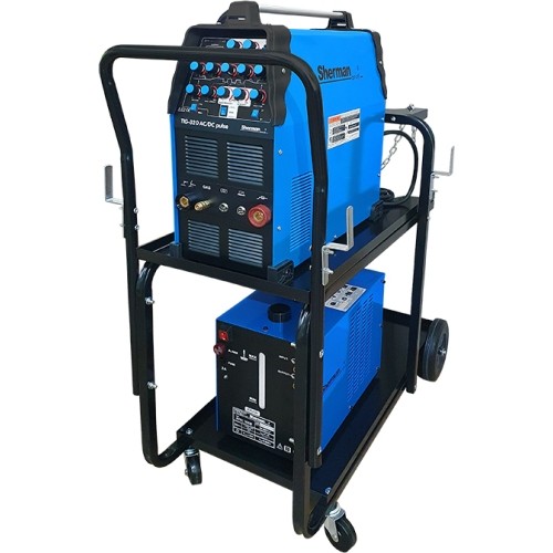 TIG 320 AC/DC pulse welding set with WRC 300B cooler and TIG/MIG cart