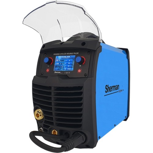 Synergic inverter welder DIGIMIG 210 LCD DOUBLE PULSE + visor V7a free of charge