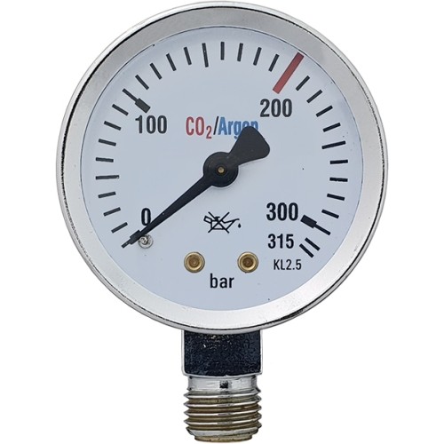 Ar/CO2 315 bar pressure gauge for regulator with two rotameters RB2R