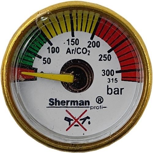 Ar/CO₂ pressure gauge of RBN Mini reducer with rotameter and Mini reducer with heater and rotameter