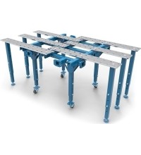 Išskleidžiamas modulinis stalas 1500x1600 (2670x1600)mm + 8 kojos - ø16 mm