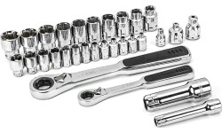 3/8" + 1/4" Dr. Ratchet pass-thru socket set 30pcs