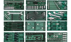 Roller cabinet with tool set trays, 246pcs.