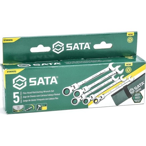 Kombinuotų raktų su lanksčia terkšle rinkinys 5vnt. (10-14)