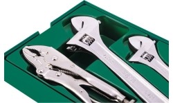 Tray. Adjustable wrench and pliers set 5pcs.
