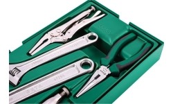 Tray. Adjustable wrench and pliers set 5pcs.