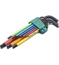 L-tipo šešiakampių prailgintų, apvalia galvute raktų rinkinys (spalvoti)(1.5-10mm)