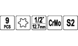 1/2" Dr. Bit socket impact set (TORX) 9pcs