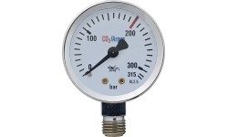 Ar/CO2 315 bar pressure gauge for regulator with two rotameters RB2R