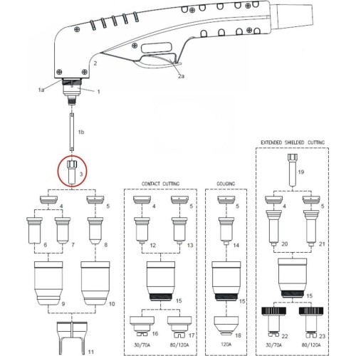 Elektrodas (skirta: Plasma SCP 120)