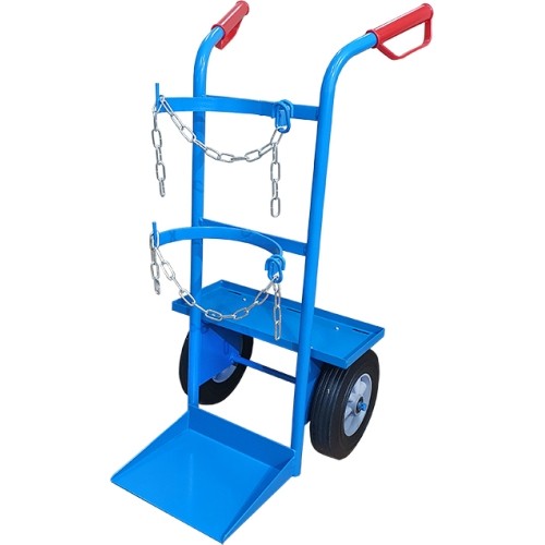Single cylinder gas cylinder cart with shelf