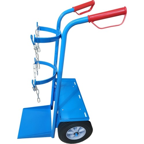 Single cylinder gas cylinder cart with shelf