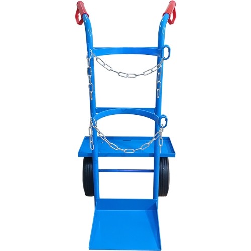 Single cylinder gas cylinder cart with shelf