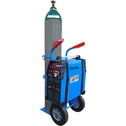 Single cylinder gas cylinder cart with shelf