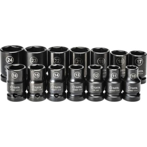Smūginių galvučių rinkinys 1/2''(10-24mm)(14vnt)(plonasienės)