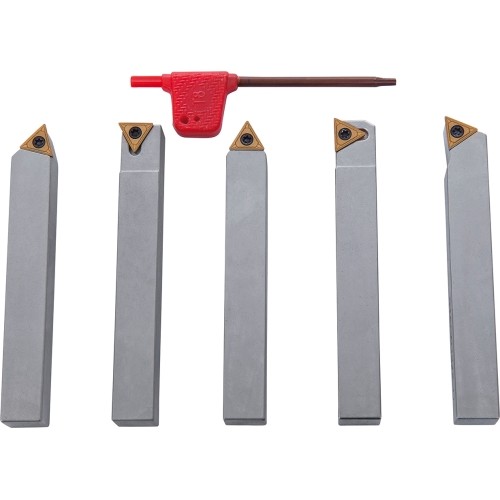 Indexable carbide turning tool set, 12 mm, 5 pcs.