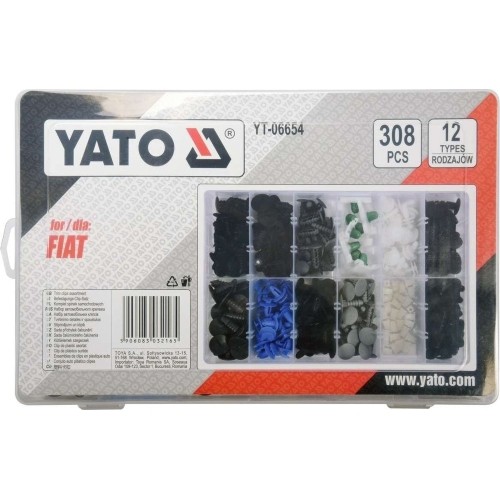 Plastic Push-Type Clip Assortment (308pcs) Fiat