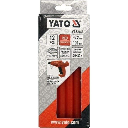 Hot glue stick set (red) (12pcs) 7.2x100mm