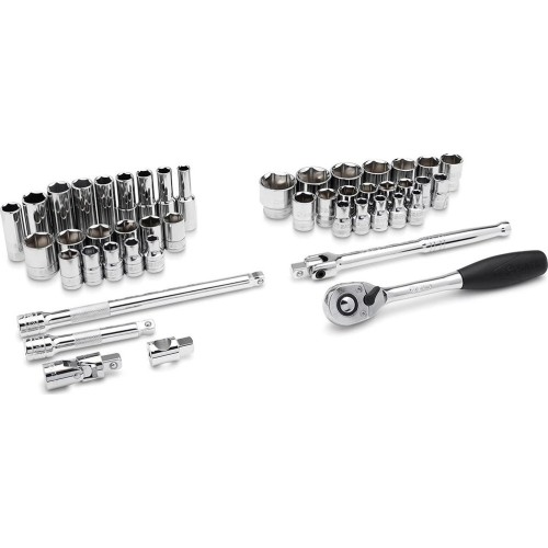 1/2" Dr. Socket set 46pcs. (8-32)+(3/8" -1") (S.A.E.)