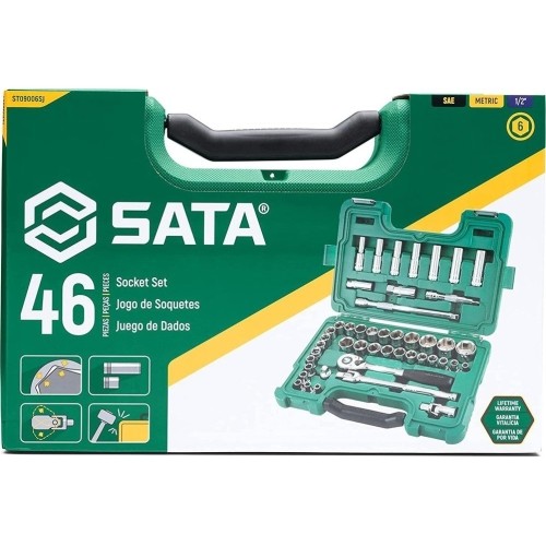 1/2" Dr. Socket set 46pcs. (8-32)+(3/8" -1") (S.A.E.)