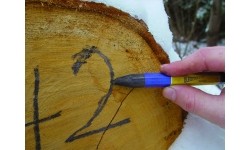 Kreidelė su etikete, grafitinė, pilka Ø12mm, 120mm