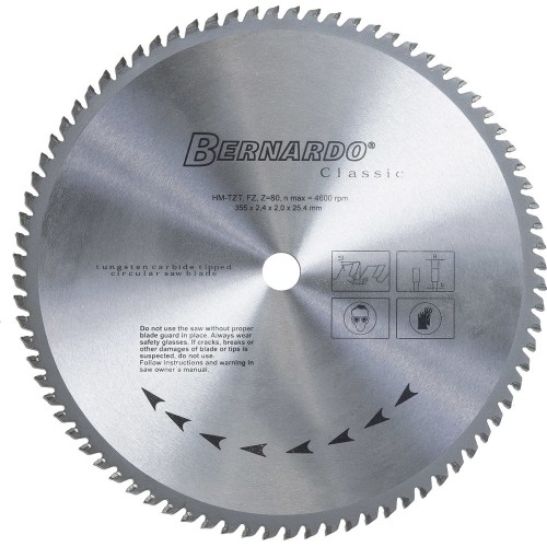 Karbido pjūklas Bernardo 355 x 2,4 x 25,4 mm, 58T plienui