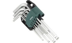 L-tipo šešiakampių vidutinių, apvalia galvute raktų rinkinys 9vnt. (1.5-10)