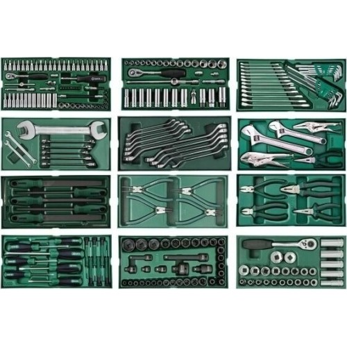 Roller cabinet 11 drawers PRO with tool set trays, 246pcs