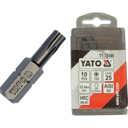 Antgalis TORX 1/4 (6.3mm) T25 x25mmL (10vnt)
