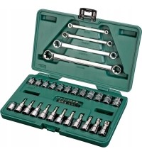 E-TORX galvučių ir veržliarakčių rinkinys 1/4 + 3/8 35vnt.