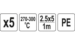 Plastiko suvirinimo juostų rinkinys (5vnt) (PE polietilenas) 2.5x5mm 5х1m