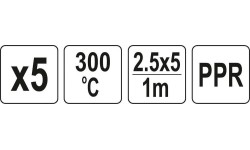 Welding plastic rods set (5pcs) (PPR polypropylene) 2.5x5mm 5х1m
