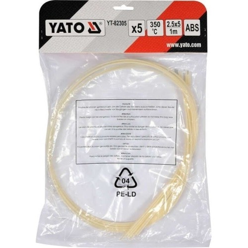 Welding plastic rods set (5pcs) (ABS terpolymer) 2.5x5mm 5х1m