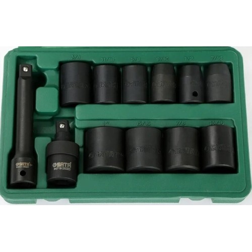 Smūginių galvučių rinkinys 1/2 12vnt. (7/16-1) (Colinė sistema)