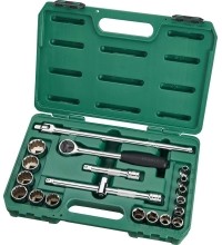 1/2" Dr. Socket set 20pcs 6pt+12pt (5/16'-1-1/4') (S.A.E.)