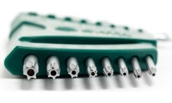 L-tipo šešiakampių TORX prailgintų raktų rinkinys 8vnt. (T6-T25) su kiauryme