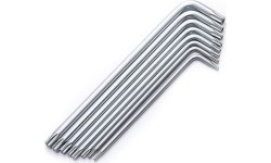 L-tipo šešiakampių TORX prailgintų raktų rinkinys 8vnt. (T6-T25) su kiauryme