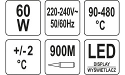 Litavimo stotelė su LCD ekranu 60W 900M