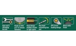 Flex head gear wrenches set 12pcs (8-19mm)