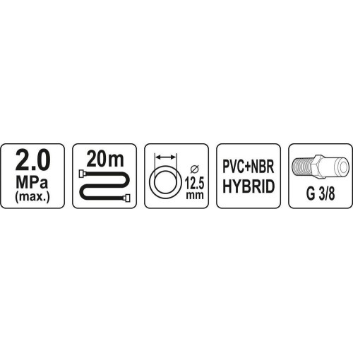 Hybrid air hose with external threads 3/8" (Ø12.5x17mm) 20m