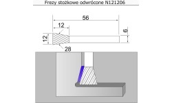 Apversta kūginė freza N121206