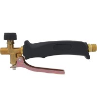 Handle with valve and lever for roofing torch