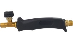 Handle with valve for roofing torch