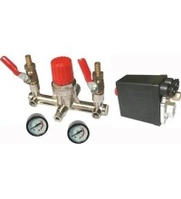 Reguliatorius kompresoriui BM tipo su slėgio jungikliu ir manometrais. Atsarginė dalis